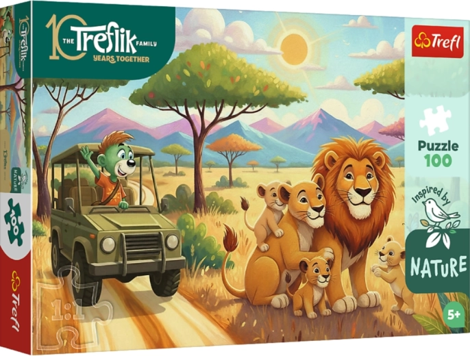 Puzzle de 100 piezas – leones – RODZINA TREFLIKÓW – Trefl