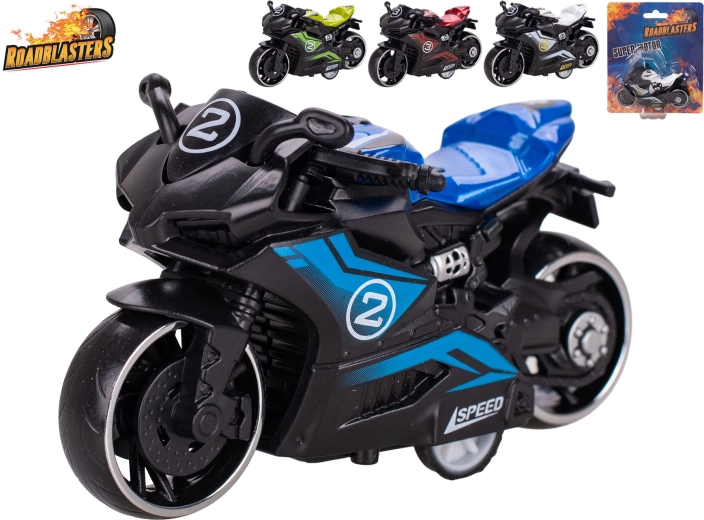 Motocicleta metálica Roadblasters con retroceso 9 cm