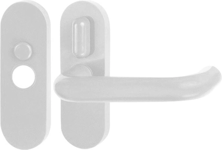 Manilla de puerta interior con palanca, plástico blanco