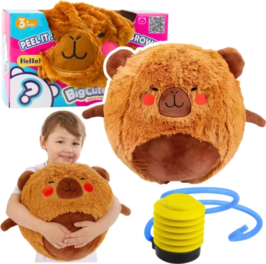 Pelota saltarina de peluche capibara 50 cm con bomba
