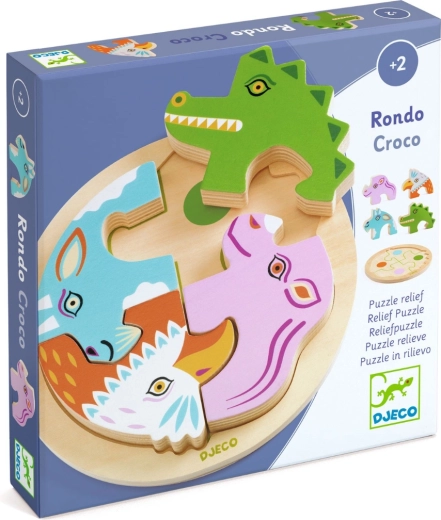DJECO rompecabezas de encaje de madera Rondo Croco