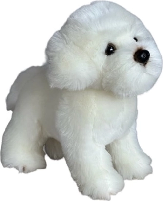 Perrito maltés de peluche de pie, 30 cm