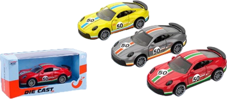 Coche de carreras metálico de retroceso - 1 unidad