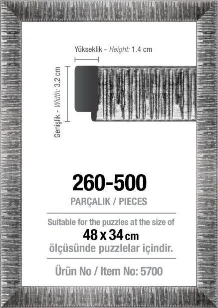 Marco para puzles 48 × 34 cm plateado