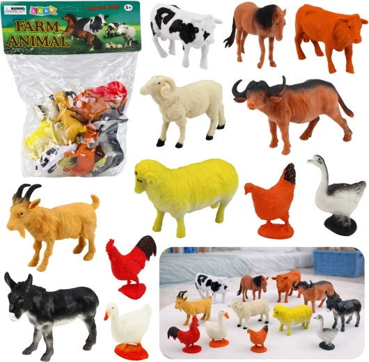 Set de figuras de animales de granja, 12 uds.