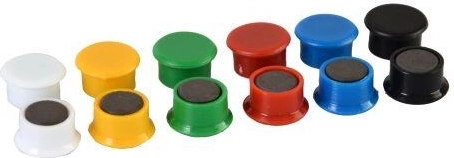 Imanes de colores de 13 mm, mix de colores, 14 uds