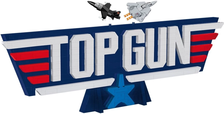 Icónico logo 3D de Top Gun como decoración para exponer