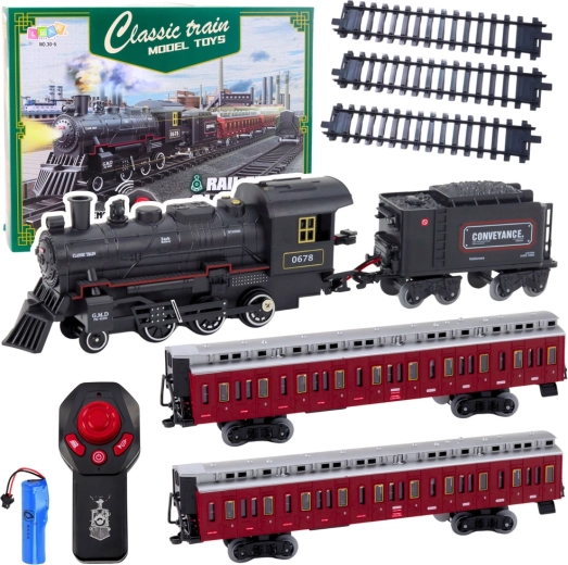 Tren eléctrico clásico con control remoto 2,4 GHz con luces, sonidos y humo CLASSIC TRAIN