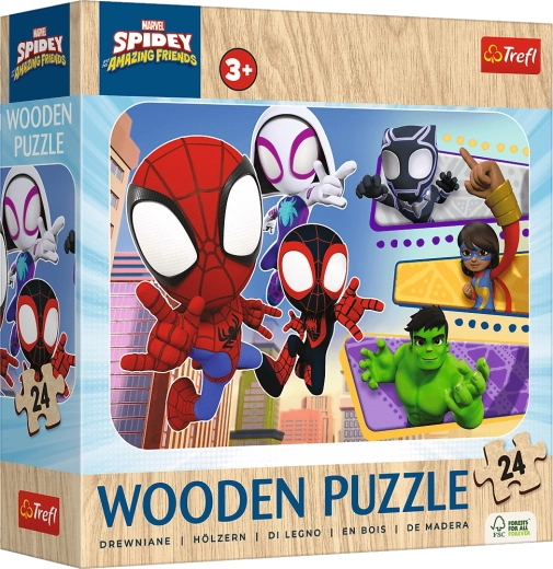Puzle de madera Spidey y sus increíbles amigos 24 piezas