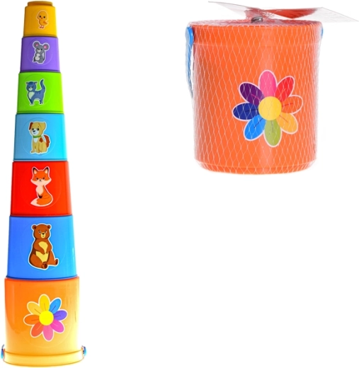 Vasitos apilables de colores – pirámide para niños 12m+