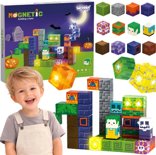 Woopie cubos magnéticos luminosos Halloween 63 uds.