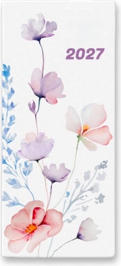 Agenda mensual Flowers 2027 en funda de PVC