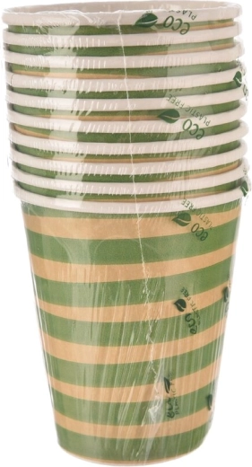 Vasos de papel Jungle verdes 250 ml (10 uds)