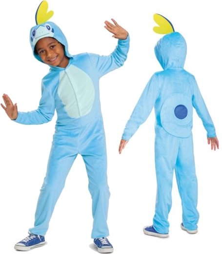 Disfraz infantil POKEMON Sobble kigurumi, mono azul 126–136 cm (7–8 años)