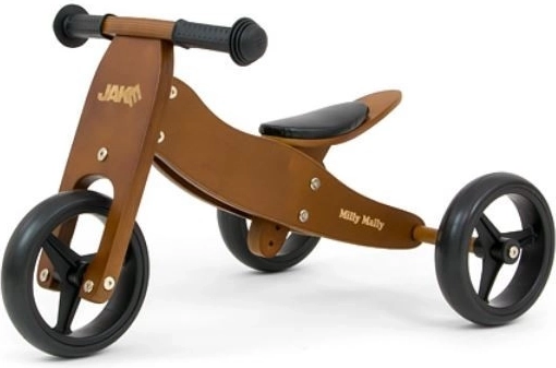 Bicicleta de equilibrio infantil JAKE Dark Natural 2 en 1: triciclo y bici de equilibrio
