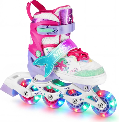Patines infantiles 4 en 1 con ruedas LED NILS Fun Mazzy – M (35-38)