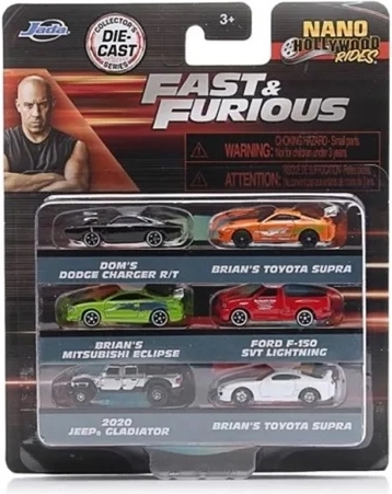 JADA Fast & Furious cochecitos metálicos 4 cm – set de 6 uds.