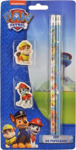 Set de papelería Patrulla Canina – 2 lápices y 2 gomas