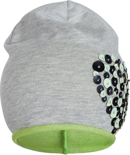 Gorrito primaveral de algodón New Baby corazón, gris-verde