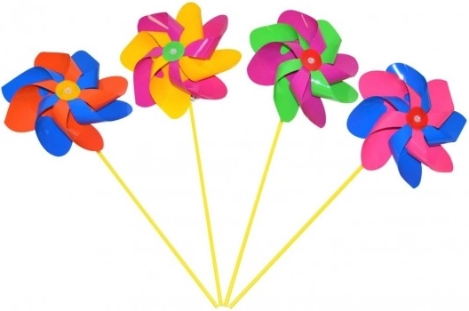 Molino de viento de plástico de colores 20 cm