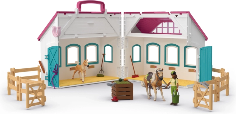 Schleich Horse Club establo plegable junto al lago Little Horseshoe
