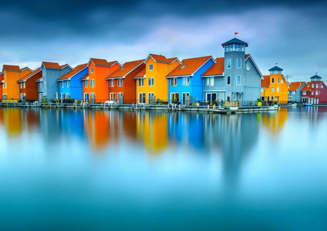 Puzzle ENJOY casas junto al agua, Groningen, Países Bajos – 1000 piezas