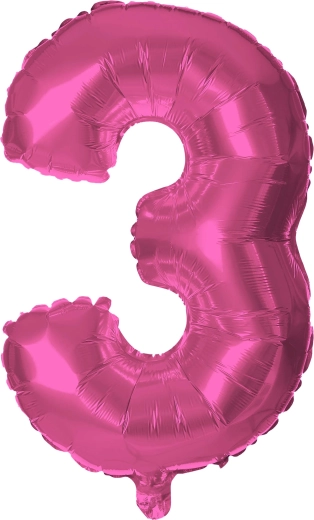 Globo de foil número 3 30 cm rosa TORO