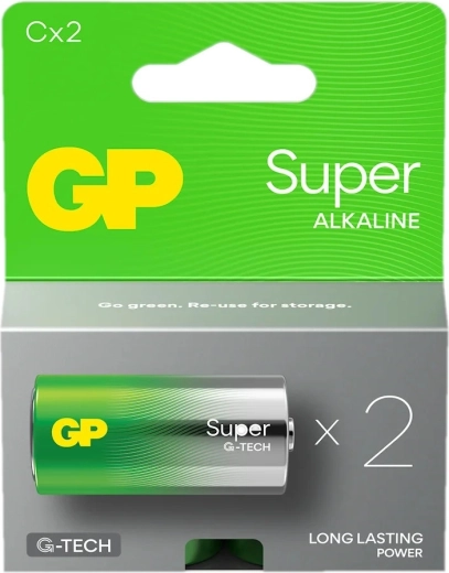 Batería alcalina C LR14 GP Super, 2 uds.
