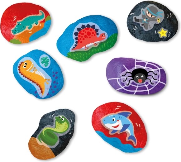 Piedras terminadas como juego y decoración