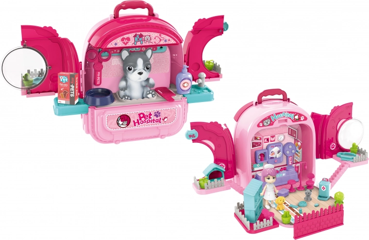 Hospital para animales en mochila perrito
