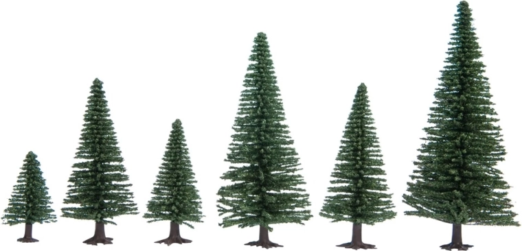 Abetos Noch – set de 10 uds. (5–14 cm) para paisaje de modelismo H0/TT