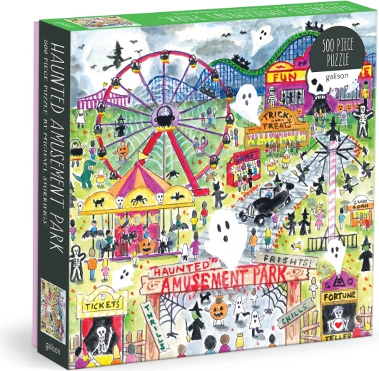 Puzzle cuadrado Galison: parque de atracciones embrujado, 500 piezas