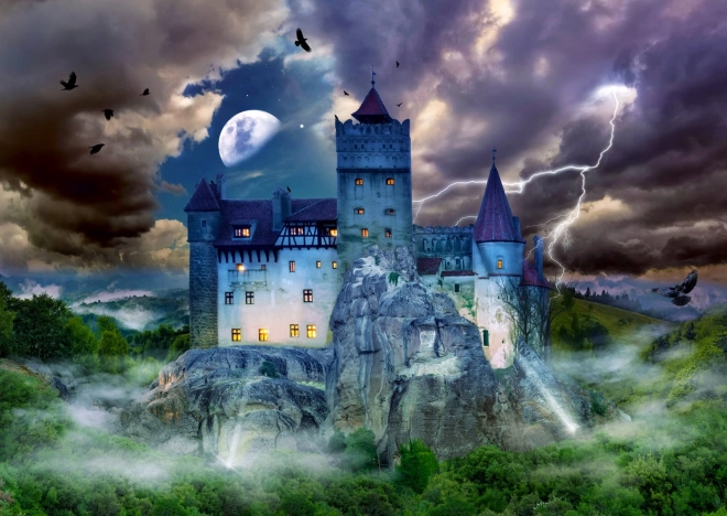 Puzle Noche aterradora en el castillo de Drácula 1000 piezas