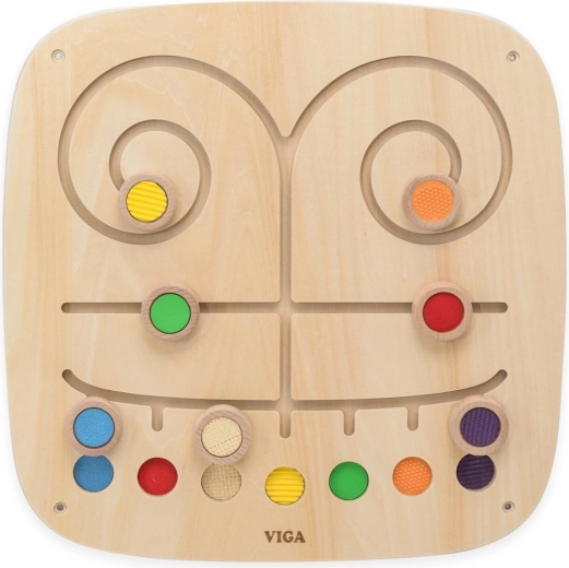 Panel mural de manipulación Viga Toys con pistas de colores