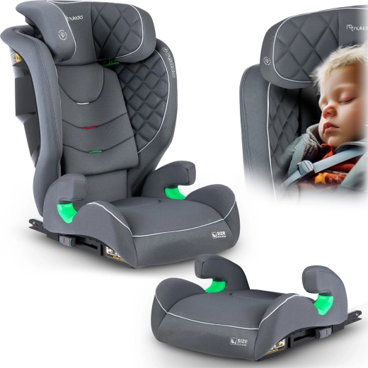 Silla de coche infantil Nukido Louis gris 100–150 cm i-Size ISOFIX