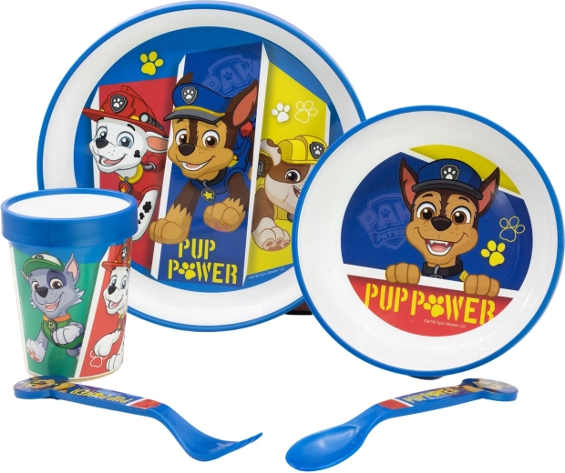 Paw Patrol Pup Power set de desayuno premium antideslizante de 5 piezas