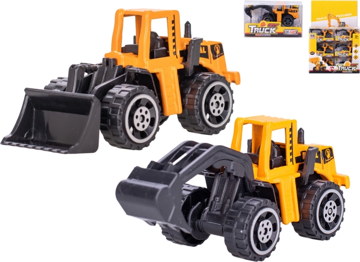 Vehículo de construcción metálico de 7 cm con rueda libre