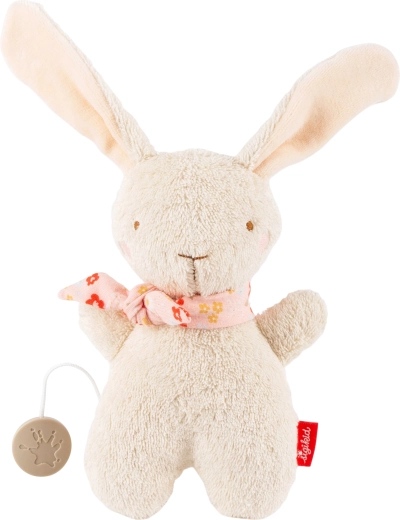 Sigikid primer conejito de peluche con caja de música, ecru 19 cm