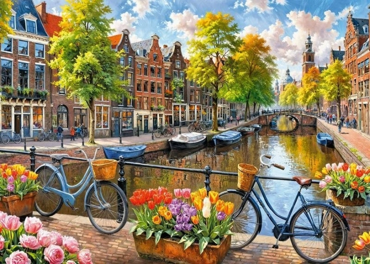 Rompecabezas Tulipanes de Ámsterdam 1000 piezas