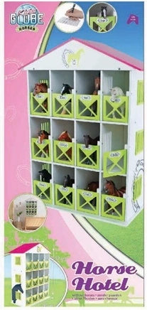 Establo de madera para caballos con 12 boxes 1:24