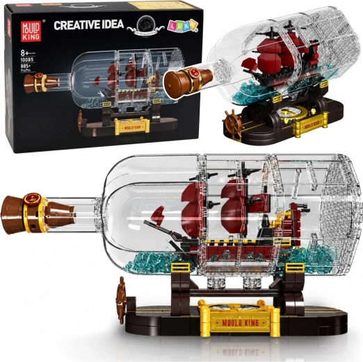 Mould King kit de construcción velero en una botella – modelo decorativo de 885 piezas