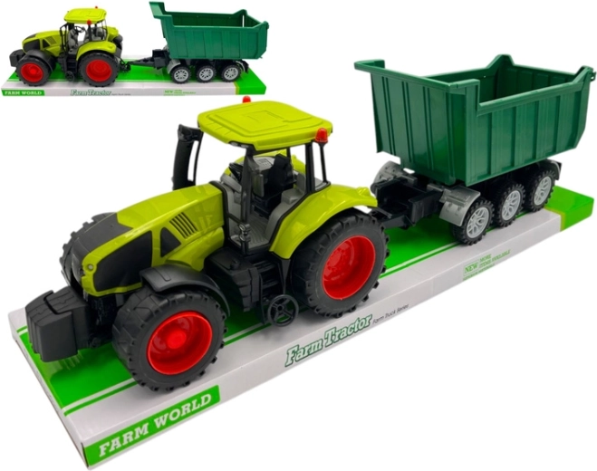 Tractor realista con remolque para historias de granja