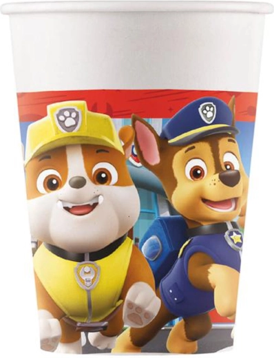 Vasos de papel PAW PATROL 200 ml, 8 uds.