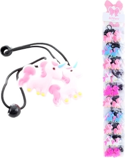 Gomas para el pelo con motivo de unicornio, 2 uds (paquete de 10)