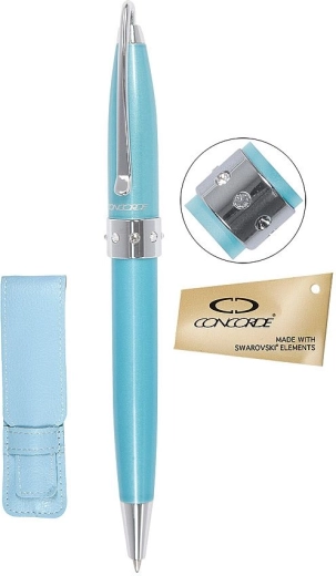 Bolígrafo CONCORDE Lady con cristales Swarovski, azul