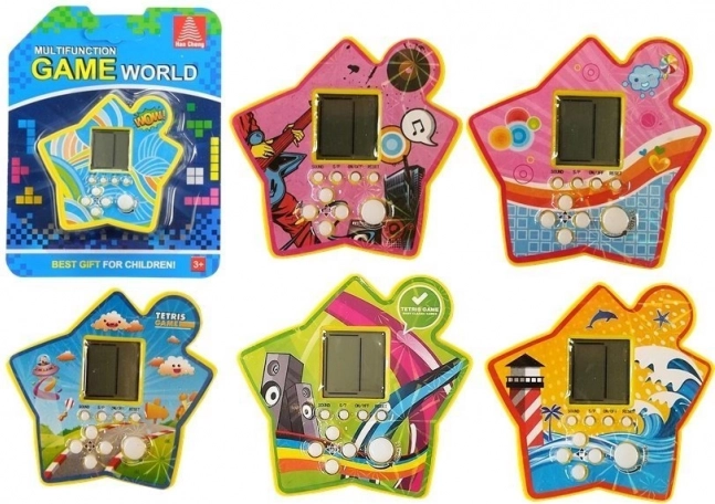 Juego electrónico de bolsillo Tetris con forma de estrella – amarillo