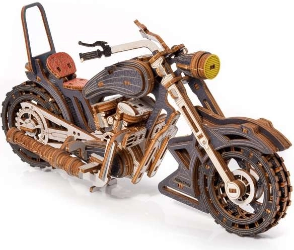 Little Story rompecabezas 3D de madera moto Yankee Chopper gris