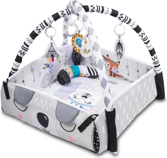 3 en 1: alfombra abierta, nido y centro de juego