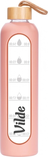 Vidrio de borosilicato resistente y tapa de bambú