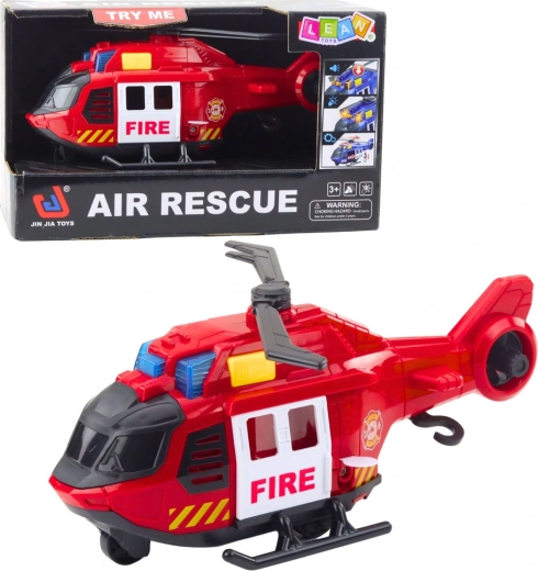 Helicóptero de bomberos con luces y sonidos con grúa – rojo